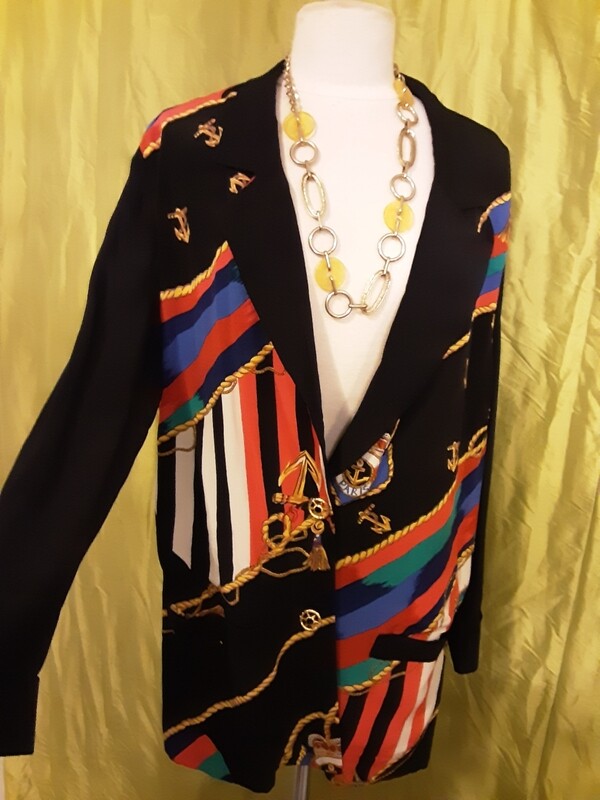 Carole Little Nautical Long Blazer - L