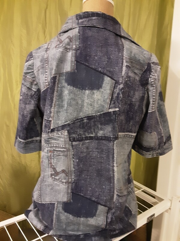 70's Denim Print Blazer - S