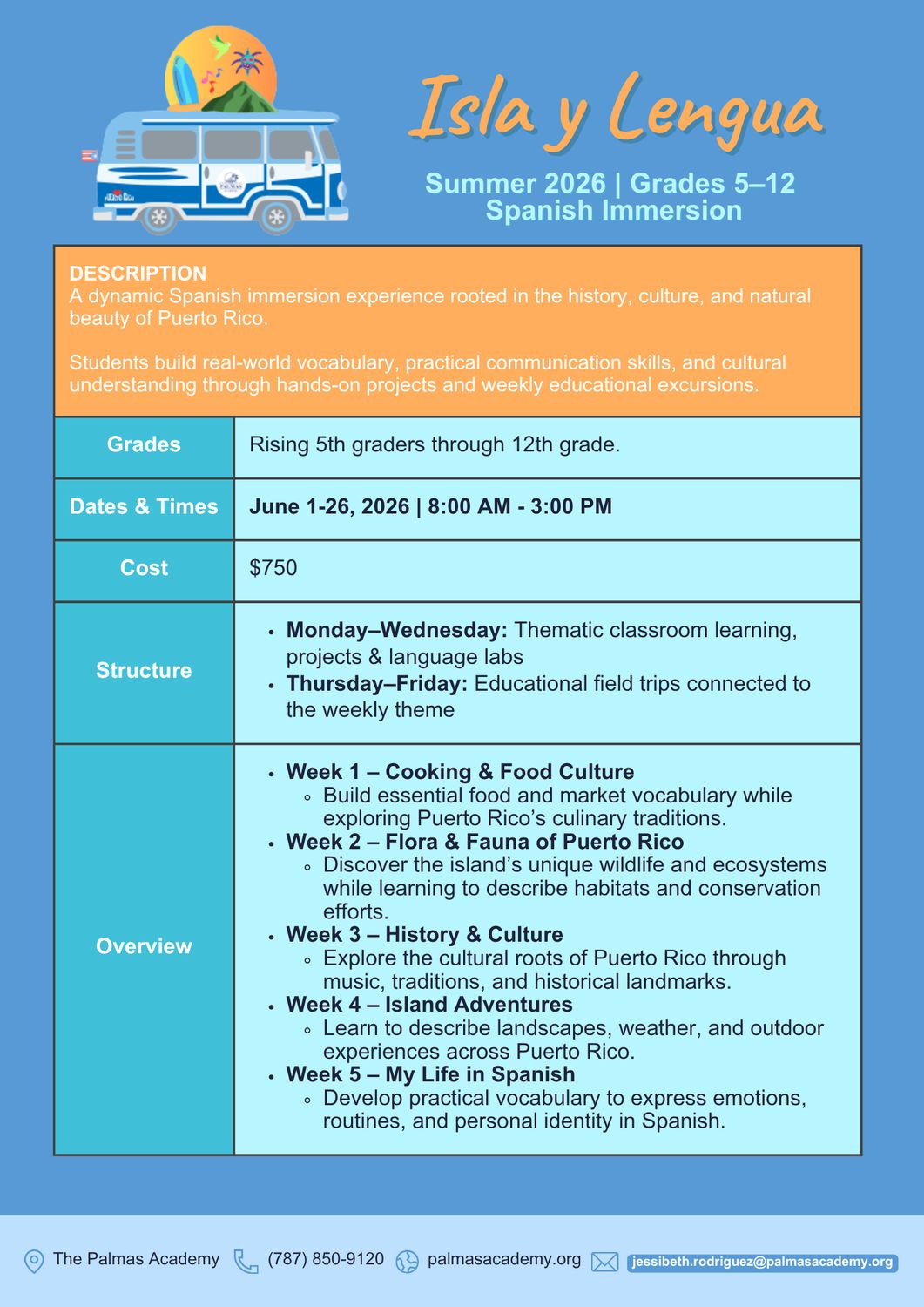 Camp Registration - Isla y Lengua