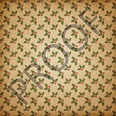 Vintage Gold Holly Patterned Vinyl