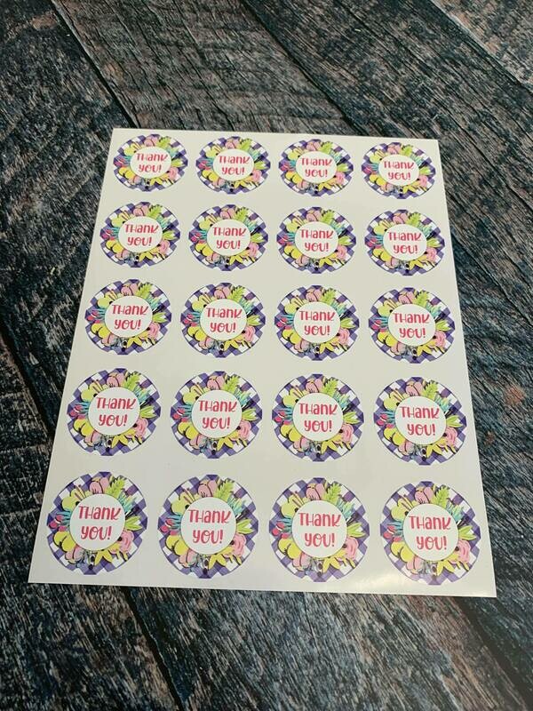 Pastel Floral Thank You Stickers