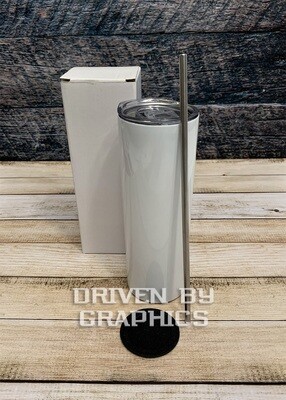 20oz STRAIGHT Skinny Tumbler w/ Sliding Lid &amp; Straw