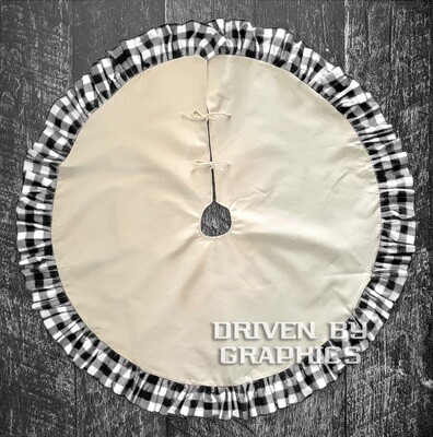 Black &amp; White Buffalo Plaid Tree Skirt