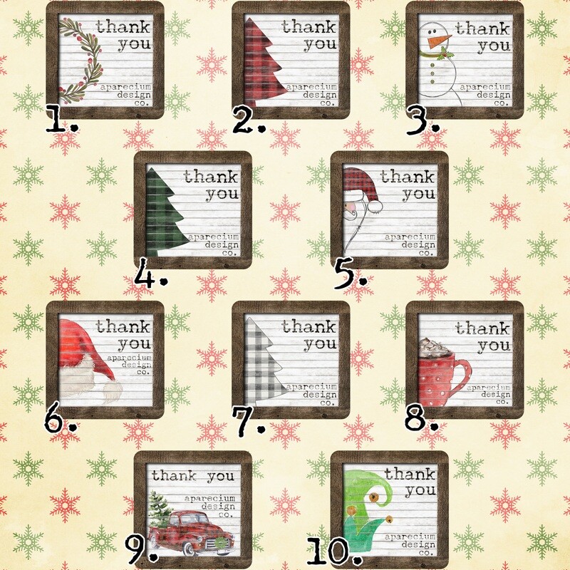 Farmhouse Holiday Thank You Stickers
