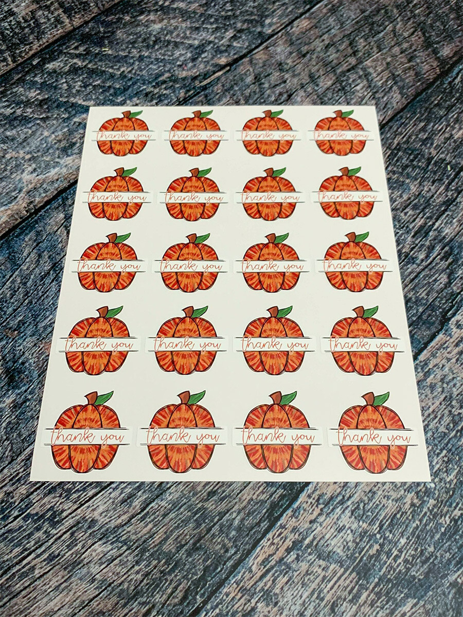 Pumpkin Thank You Stickers