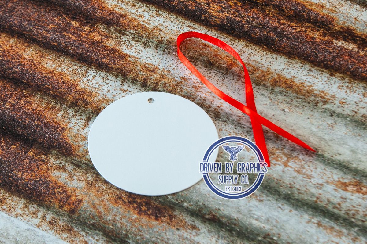 Gloss White Aluminum Ornament | 3.5-inch | Round