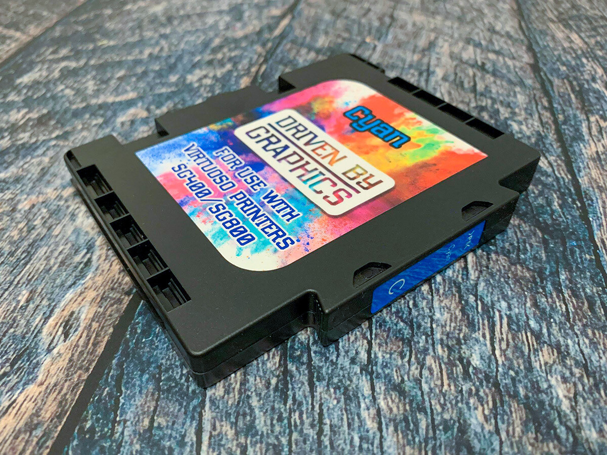 CYAN sublimation cartridge for use in Sawgrass SG400 &amp; SG800 printers