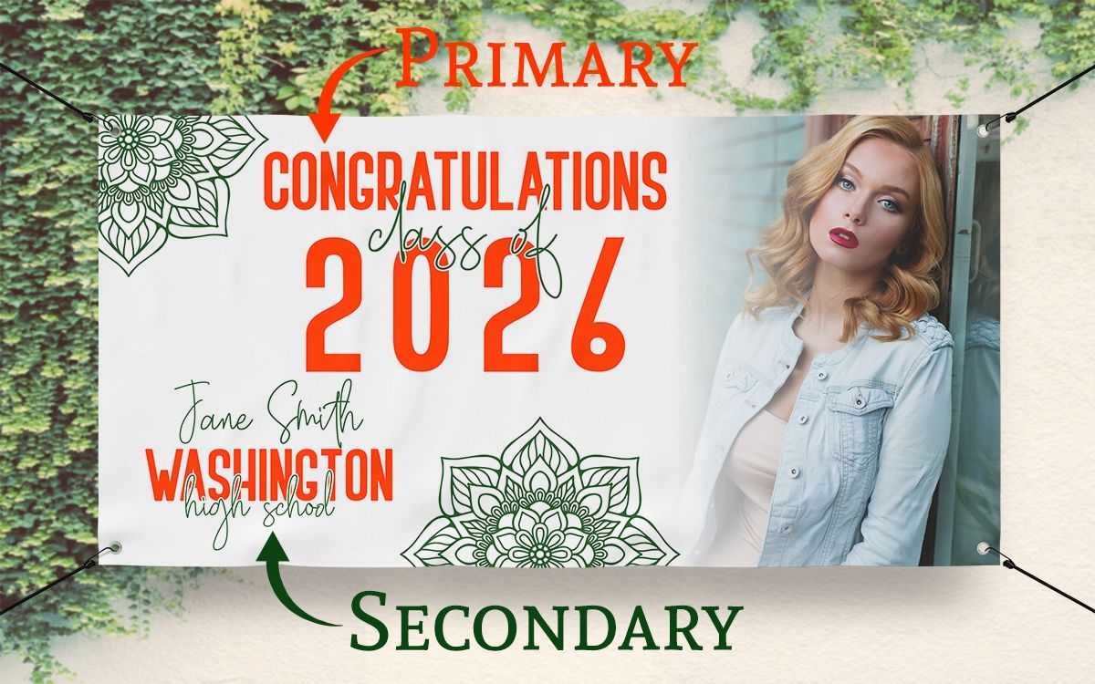 C/O 2026 Banner w/ CUSTOM SCHOOL COLORS