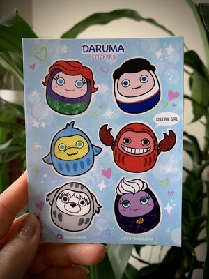 Little Mermaid Daruma Vinyl Stickers
