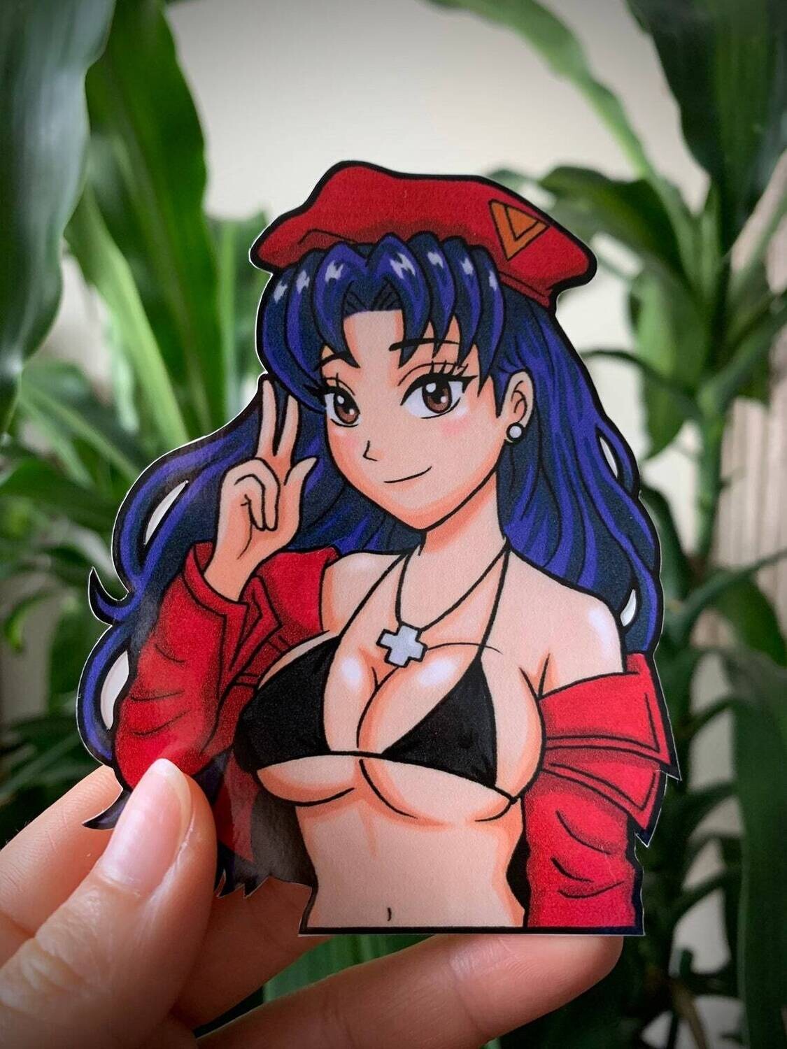 Misato Chan Peeker Vinyl Sticker