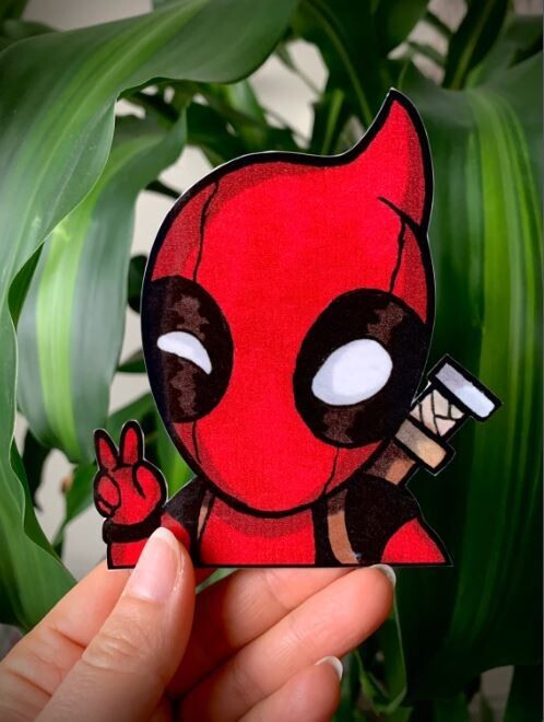 Deadpool Peeker Vinyl Sticker