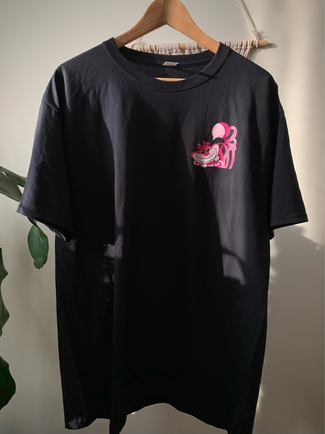 Cheshire Cat Unisex Crew Neck Pocket Cotton T-Shirt