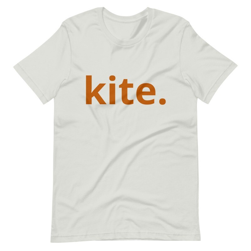 Short-Sleeve Unisex T-Shirt &#39; Kite&#39; with Orange Lettering