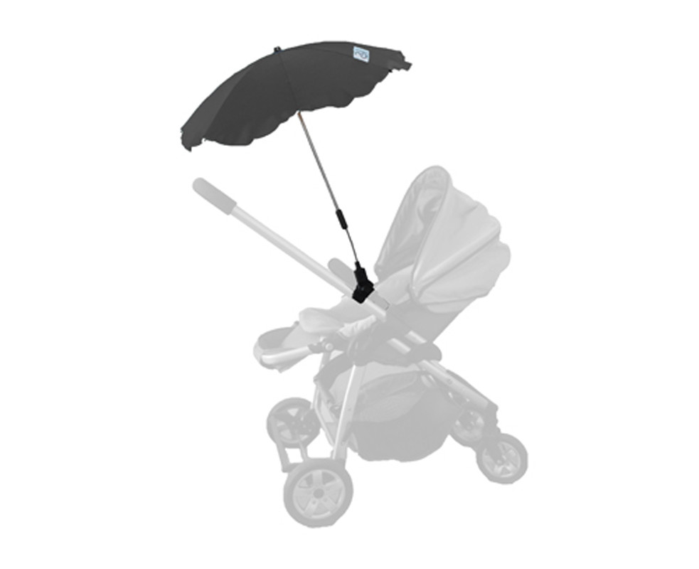 black pram parasol