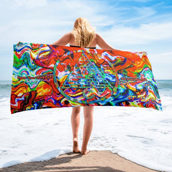 Third Eye Collective 👁️ Psychedelic Enlightenment Beach Towel 👁️