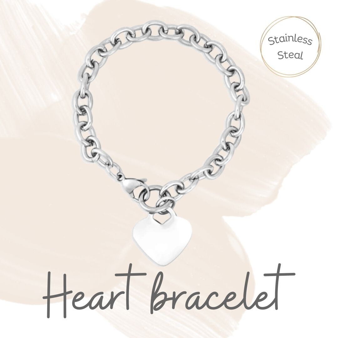 Chunky 'personalise me' heart bracelet/anklet