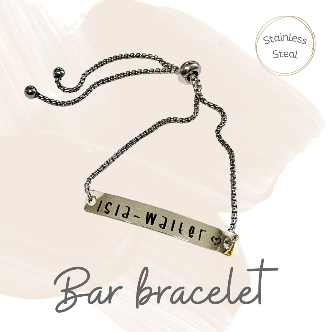Adjustable 'personalise me' Bar Bracelet