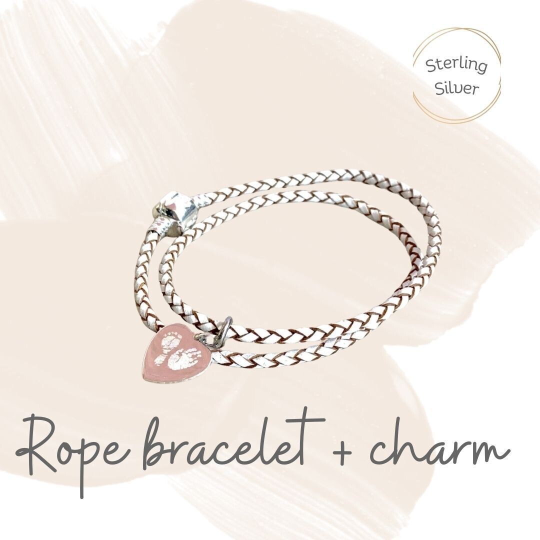 Double wrap bracelet with 'personalise me' charm