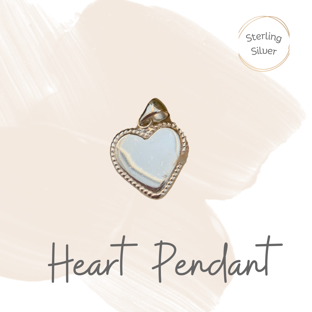 Sterling Silver embossed heart pendant