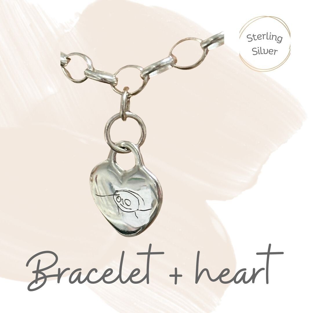 Sterling silver Belcher bracelet with 'personalise me' charm