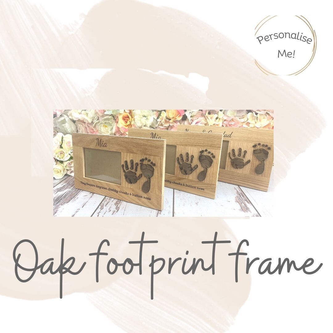 Foot/hand print Oak Photo frame