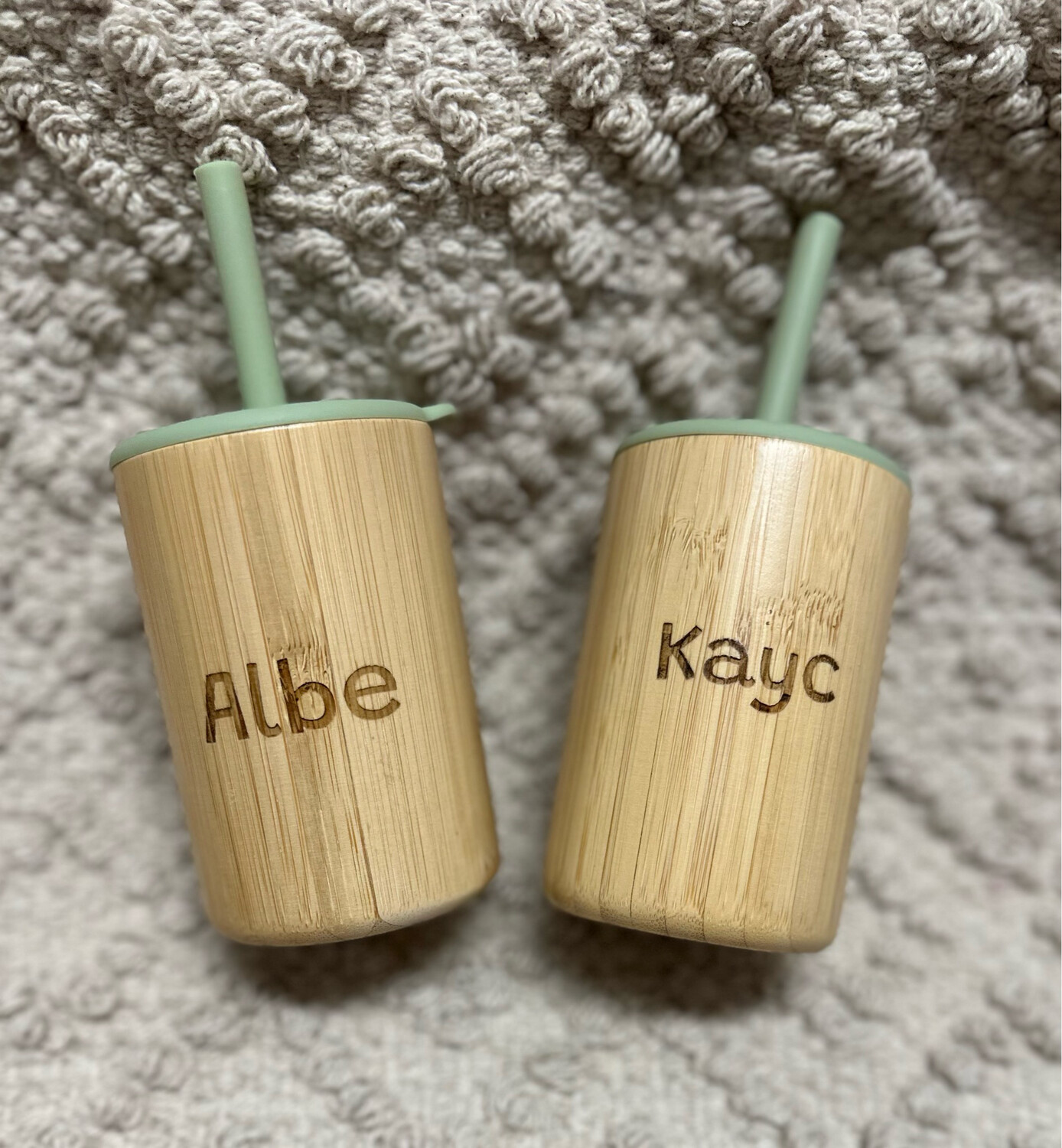 Bamboo Silicone Straw Cups