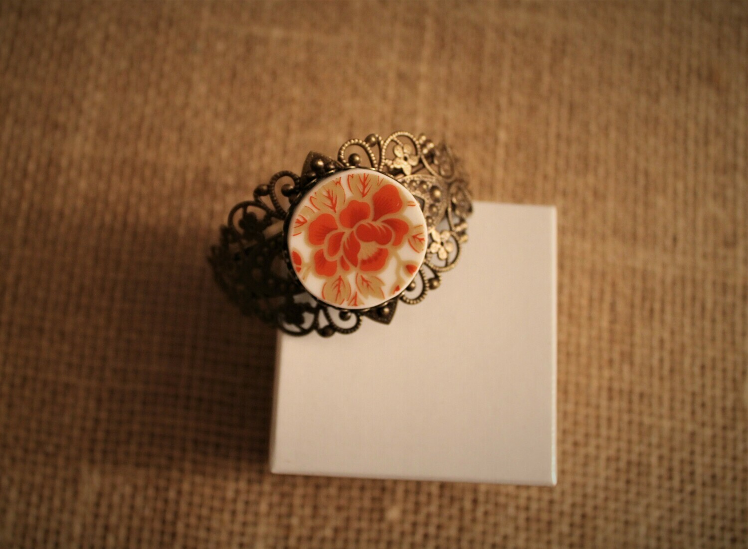 Rusty flowers cuff bracelet