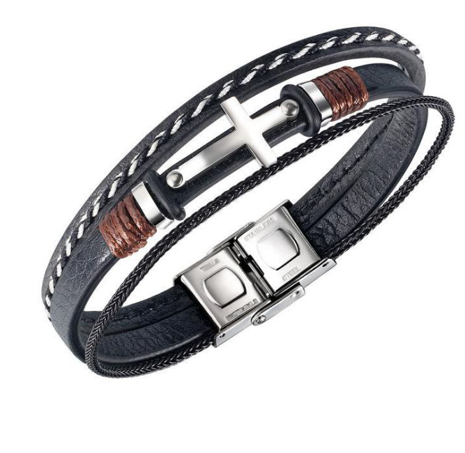 MULTILAYER CROSS BRACELET.