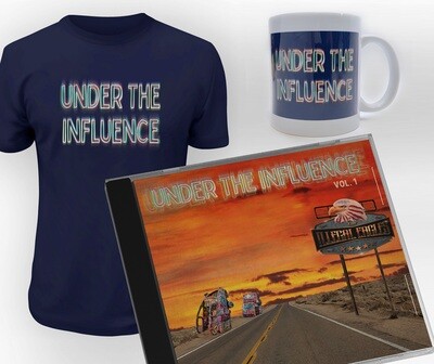 NEW! - UNDER THE INFLUENCE GIFT SET - NEW CD Album, Navy Tee Shirt and Mug Set. NEW! - UNDER THE INFLUENCE GIFT SET - NEW CD Album, Navy Tee Shirt and Mug Set.