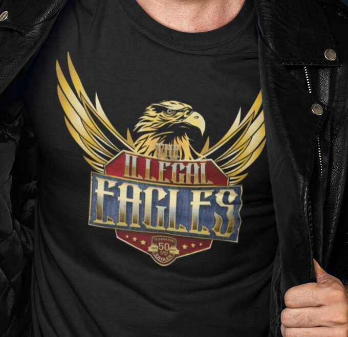 NEW 2023 ILLEGAL EAGLES WINGS TEE-SHIRT - BLACK