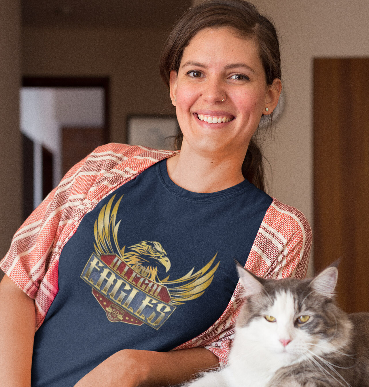 NEW 2023 ILLEGAL EAGLES WINGS TEE-SHIRT - NAVY