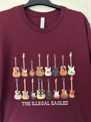 Guitar Design Tee Shirt - Maroon