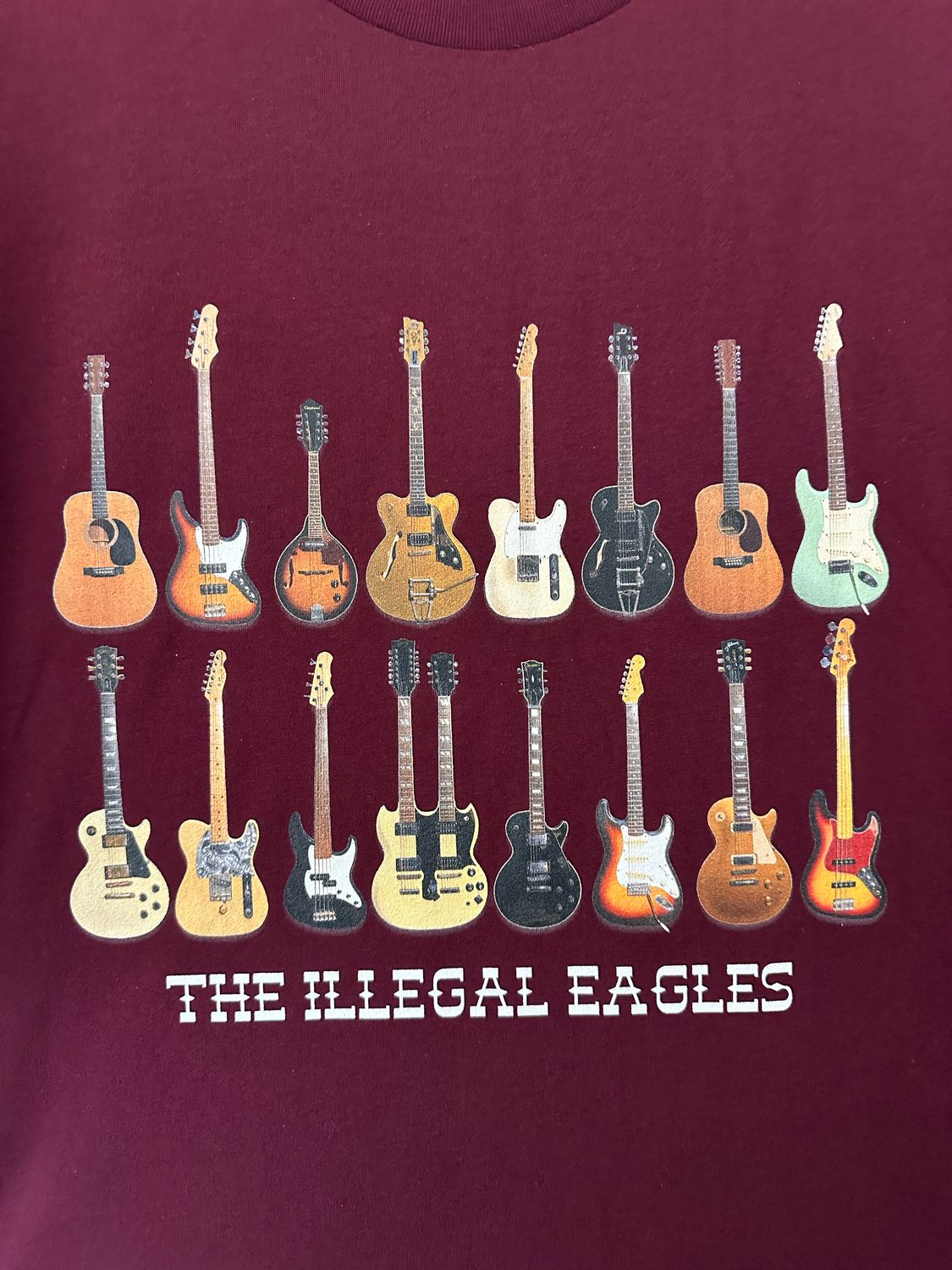 Guitar Design Tee Shirt - Maroon