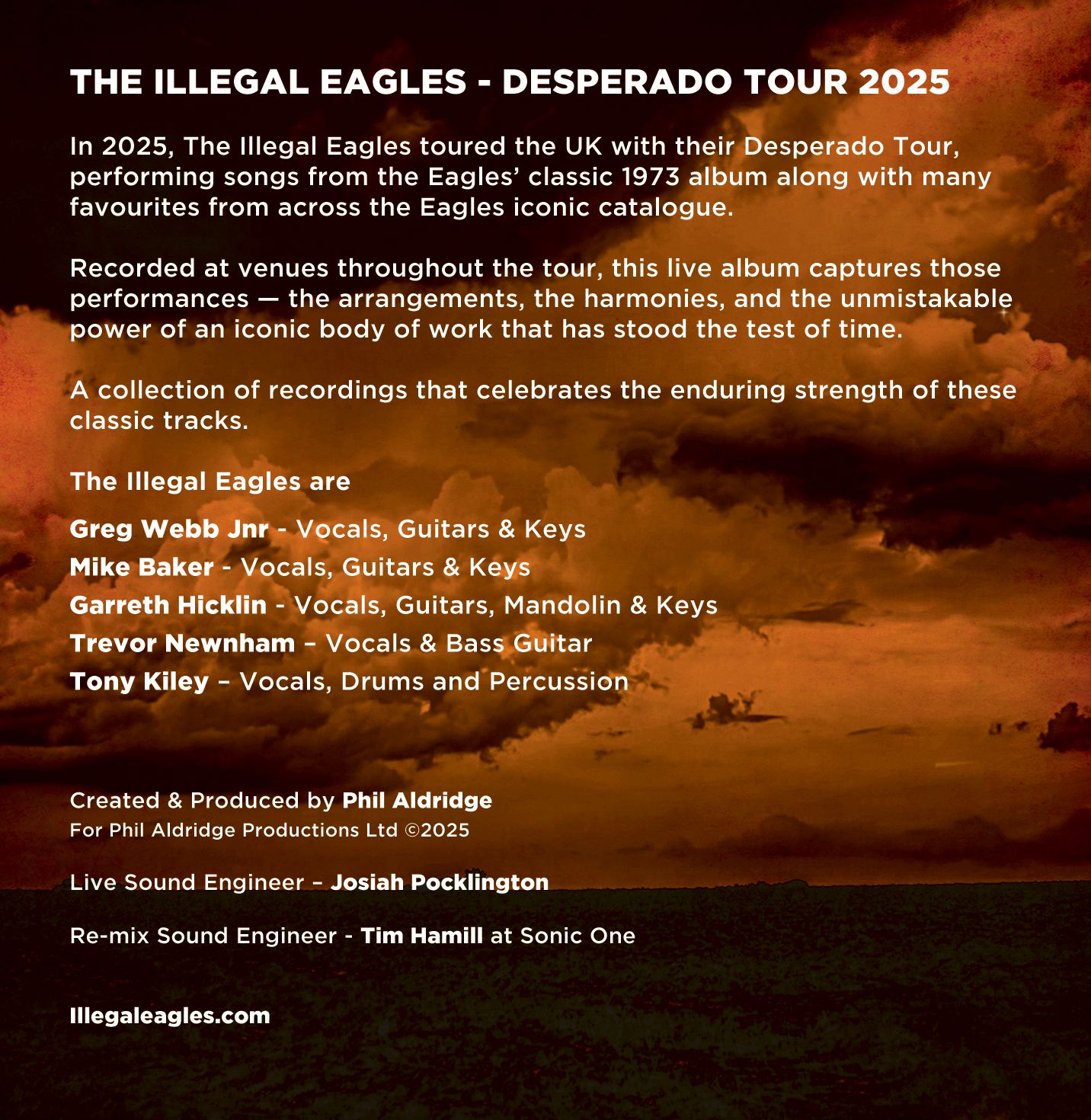 DESPERADO TOUR 2025 LIVE - NEW AUDIO CD!