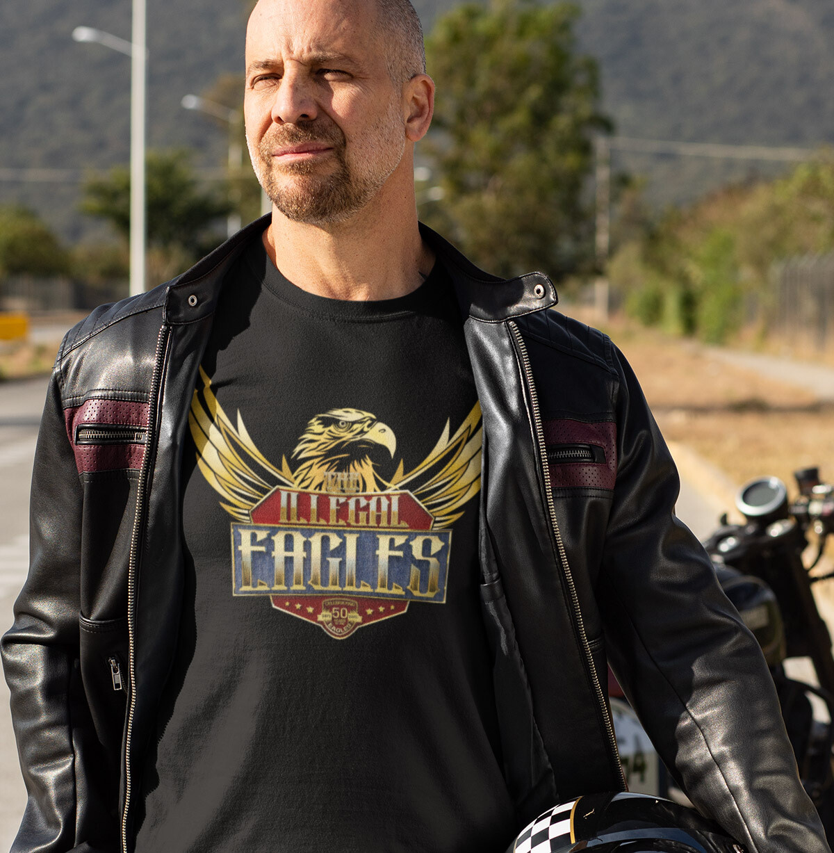 THE ILLEGAL EAGLES WINGS TEE-SHIRT - BLACK