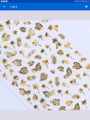 Feuille collants feuillage or Feuille collants feuillage or
