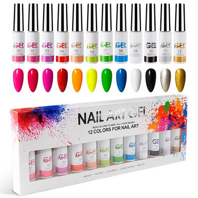 Kit 12 couleurs gel paint au pinceau Kit 12 couleurs gel paint au pinceau