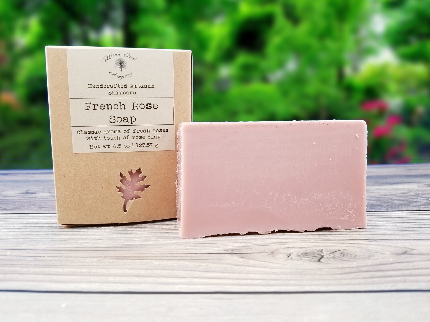 French Rose Natural Bath and Body Soap with essential oils and French Rose Clay