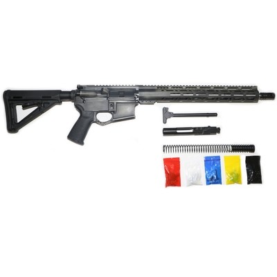 AR-15 Cerakote Battle-Worn Rifle Kit 16″  Phosphate Barrel 15″ M-LOK Rail Handguard with 80% Lower/ Black Magpul Moe Stock / Black Magpul Moe Grip / Enhanced Trigger Guard