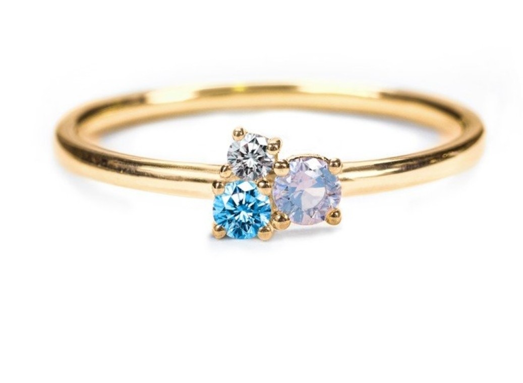 14kt 3 stone ring