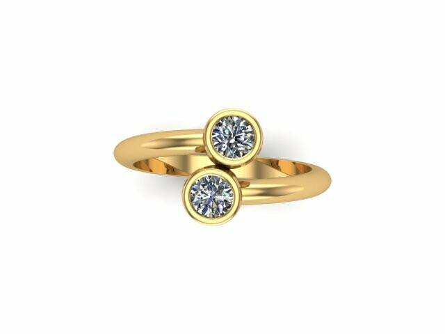 Lab Grown Bezel set bypass diamond ring .50ctw