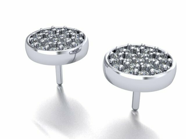Cluster lab grown diamond earrings .50ctw