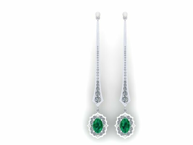 White gold Vintage Style earrings.