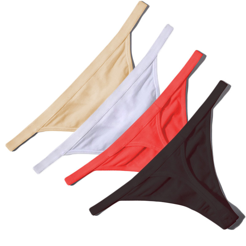 ECMLN Hot Sale Sexy Women Cotton G String Thongs Low Waist Sexy Panties Ladies&#39; Seamless Underwear Black Red White Skin Drop ship