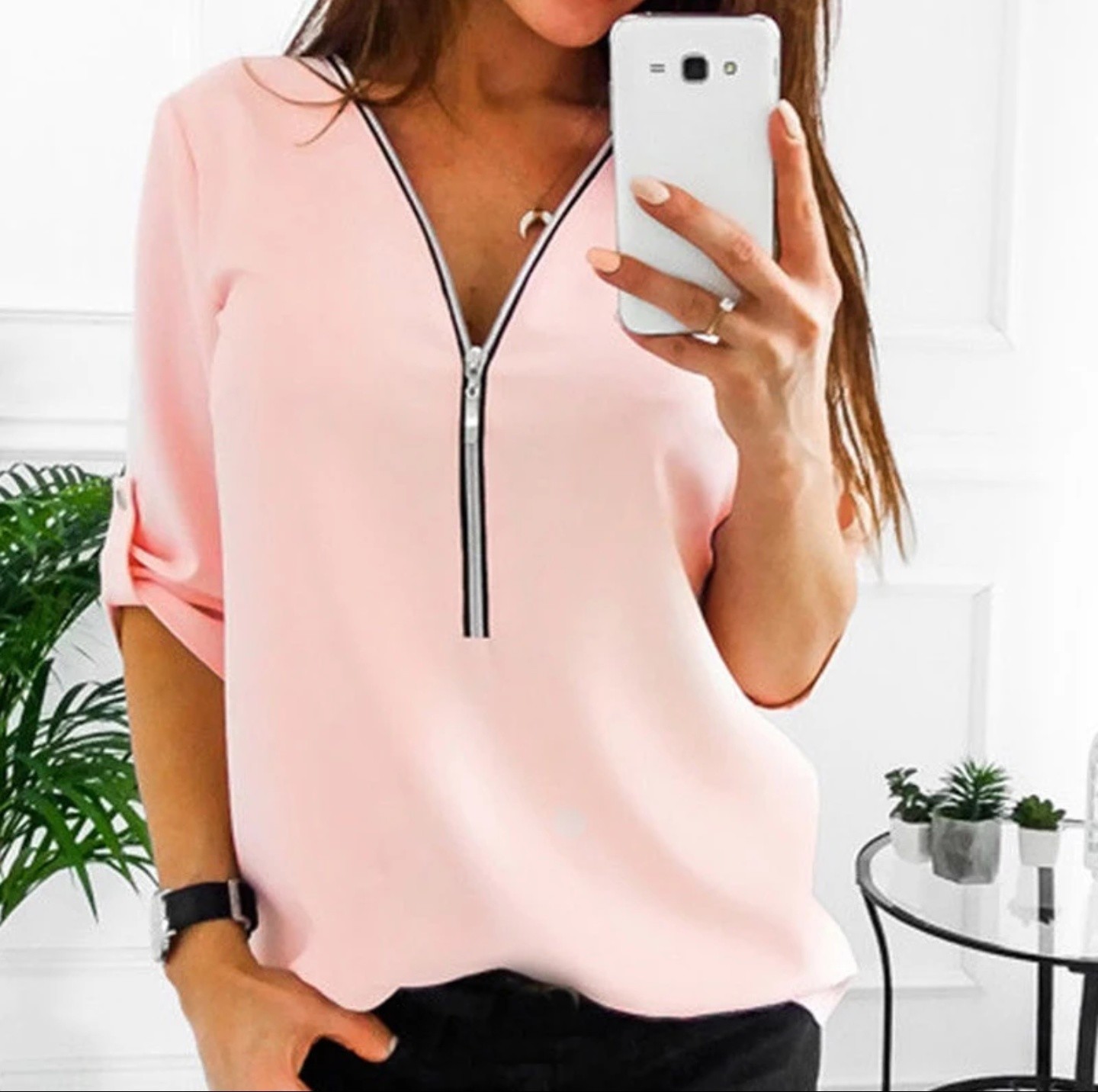 Women Spring Summer Chiffon Blouse Top