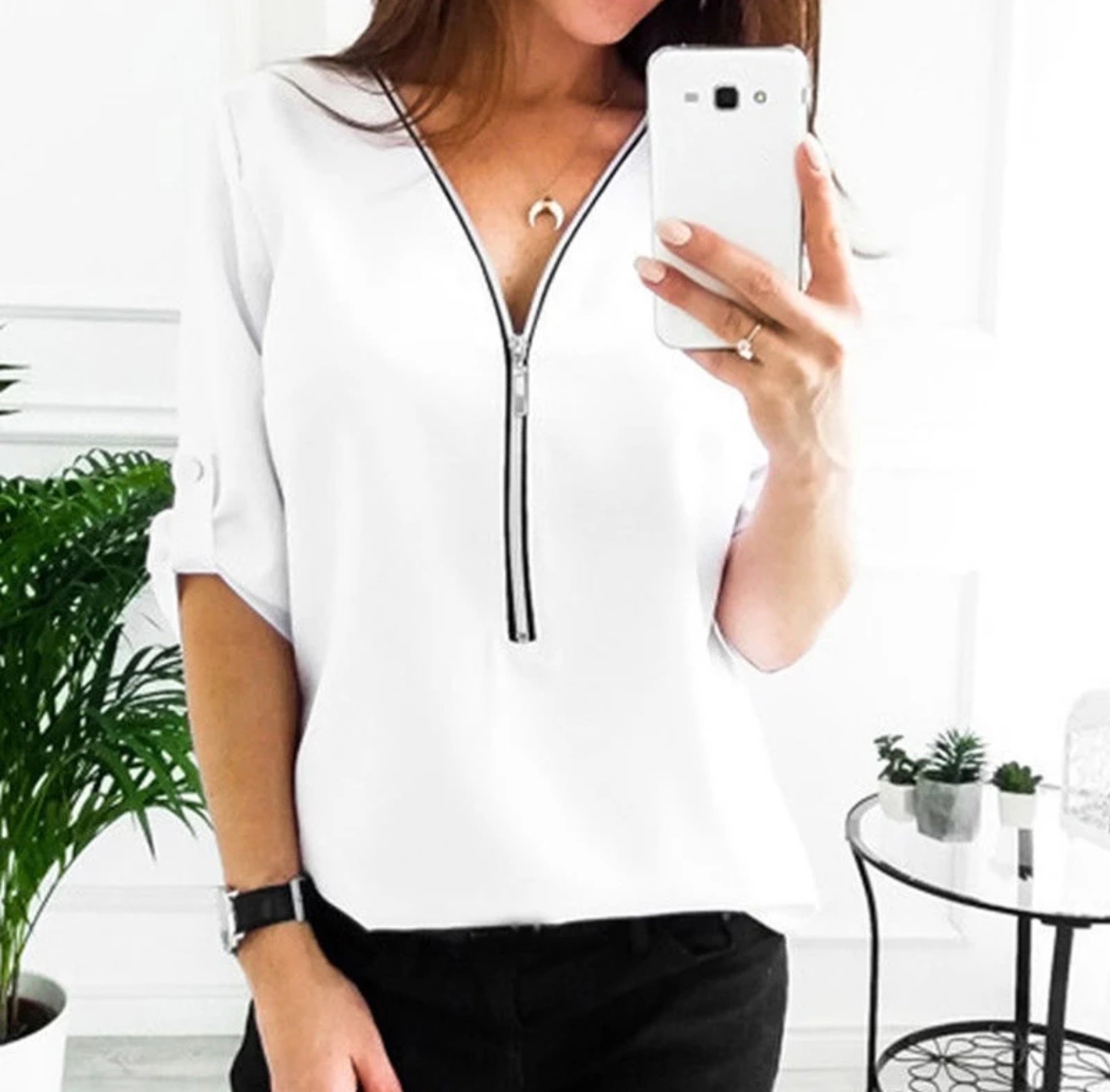 Women Spring Summer Chiffon Blouse Top