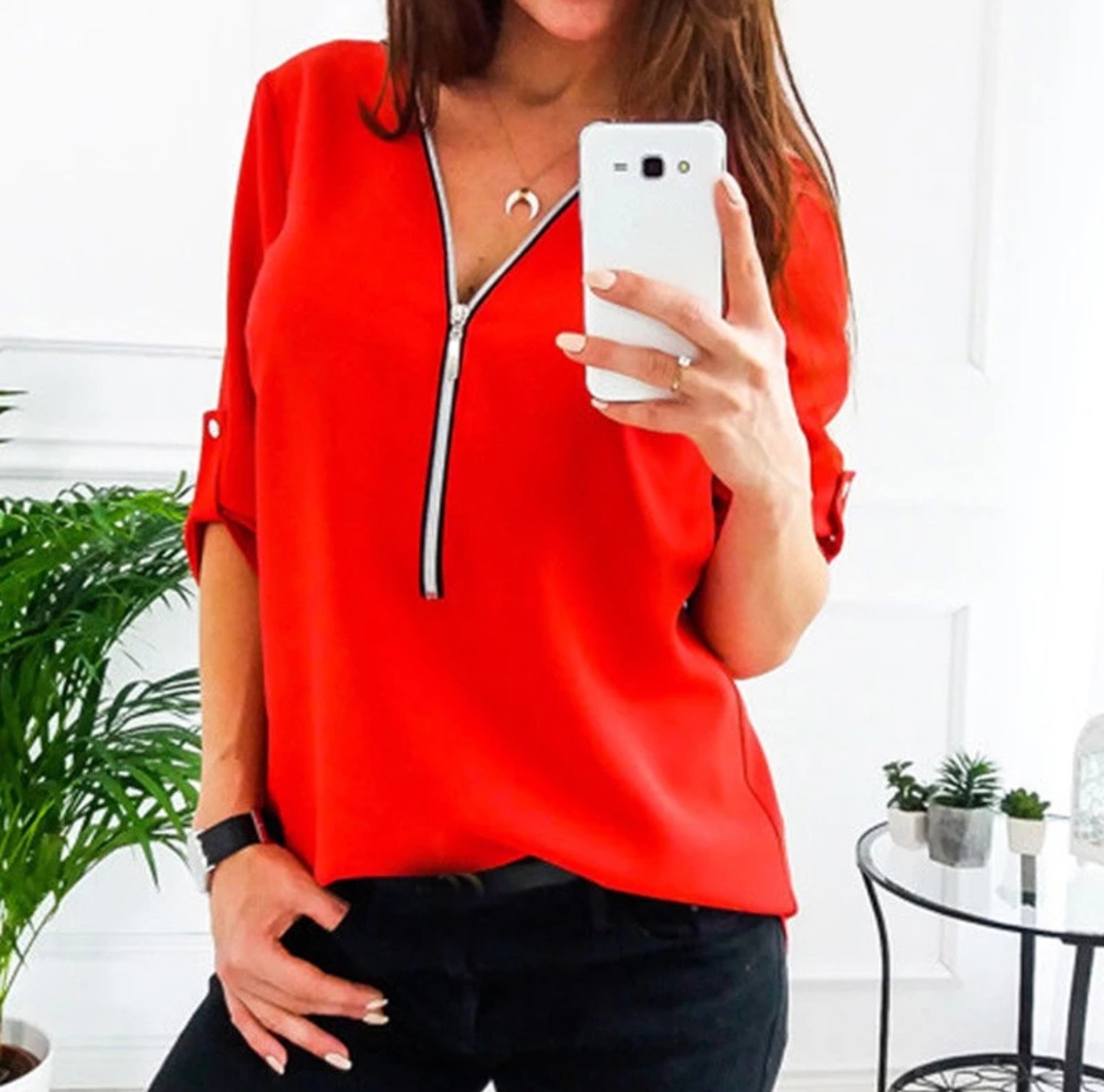 Women Spring Summer Chiffon Blouse Top