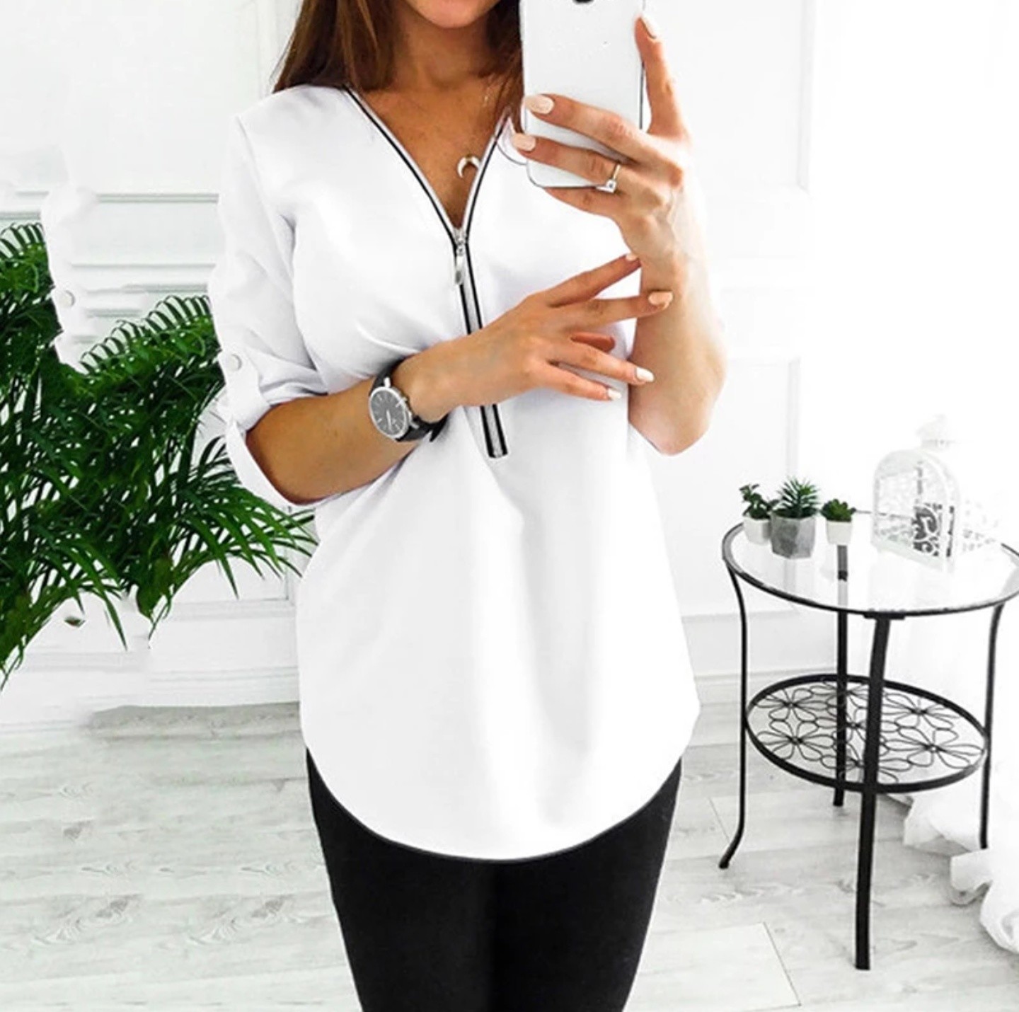 Women Spring Summer Chiffon Blouse Top