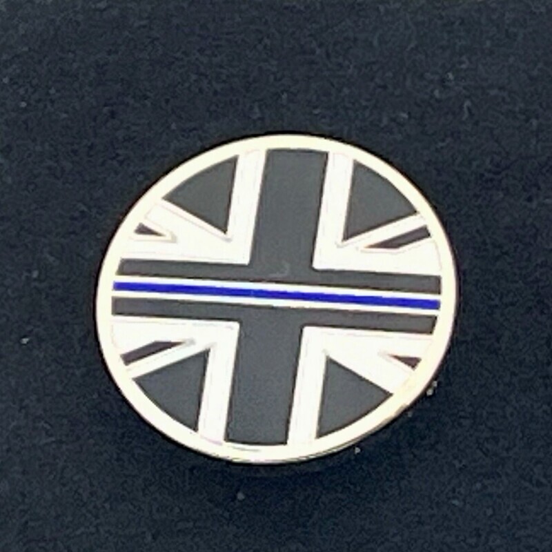 Thin Blue Line/Union Flag Circular Pin