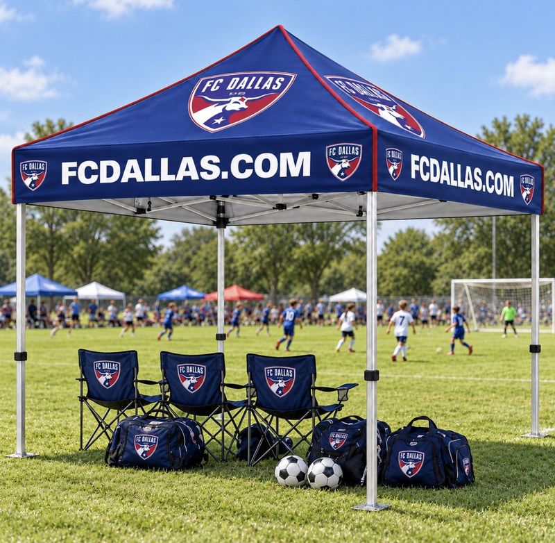 FC DALLAS 10'x10' Premium Custom Team Pop-Up Canopy Tent Package FC DALLAS 10'x10' Premium Custom Team Pop-Up Canopy Tent Package